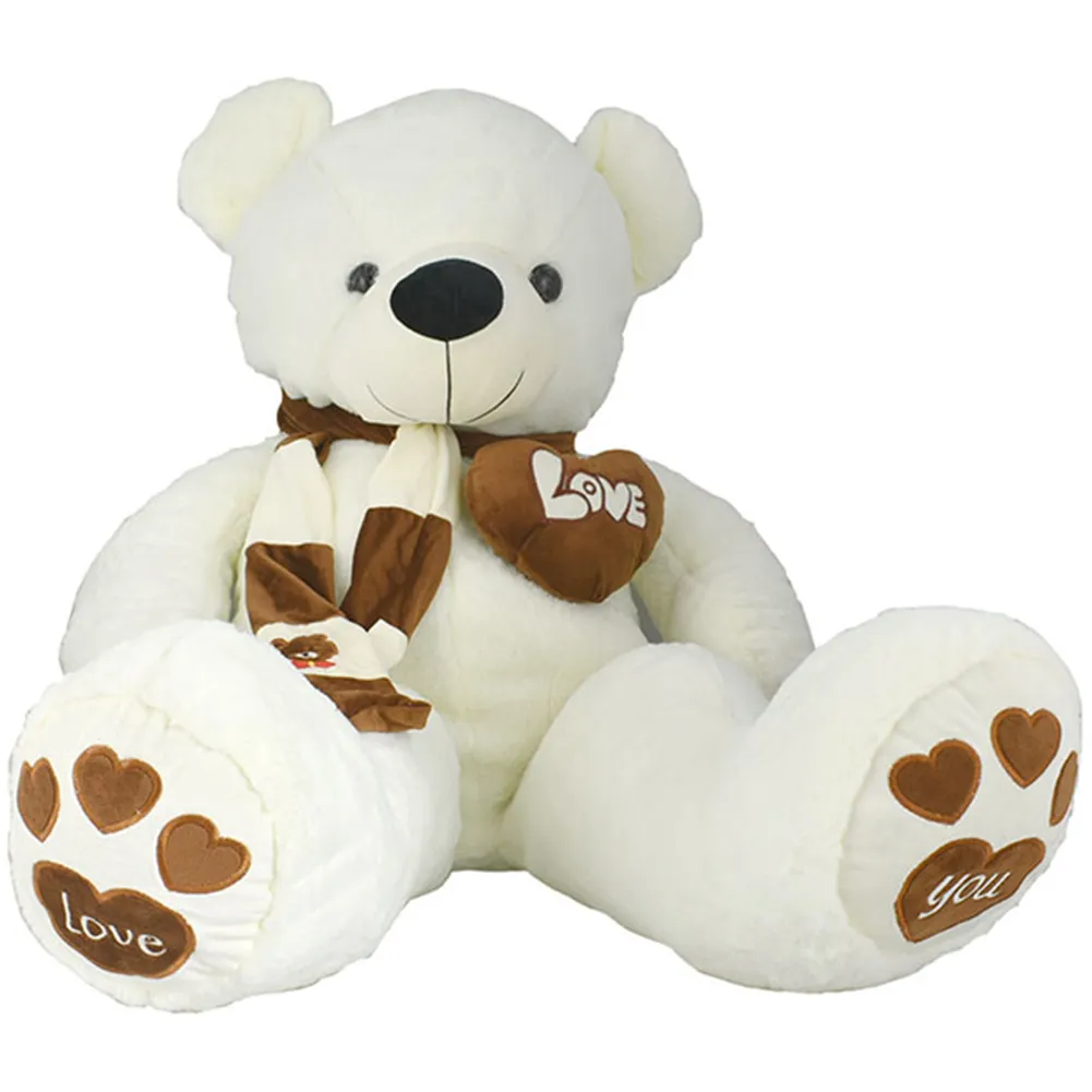 Peluche Orso Orsacchiotto Alto 80 cm Pupazzo Bambini Orsacchiotto Morbido Bianco