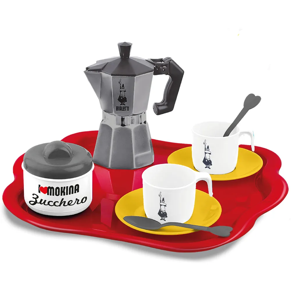 Bialetti Set Mokina e Vassoio Accessori Moka Caffettiera Caffè Gioco Idea Regalo