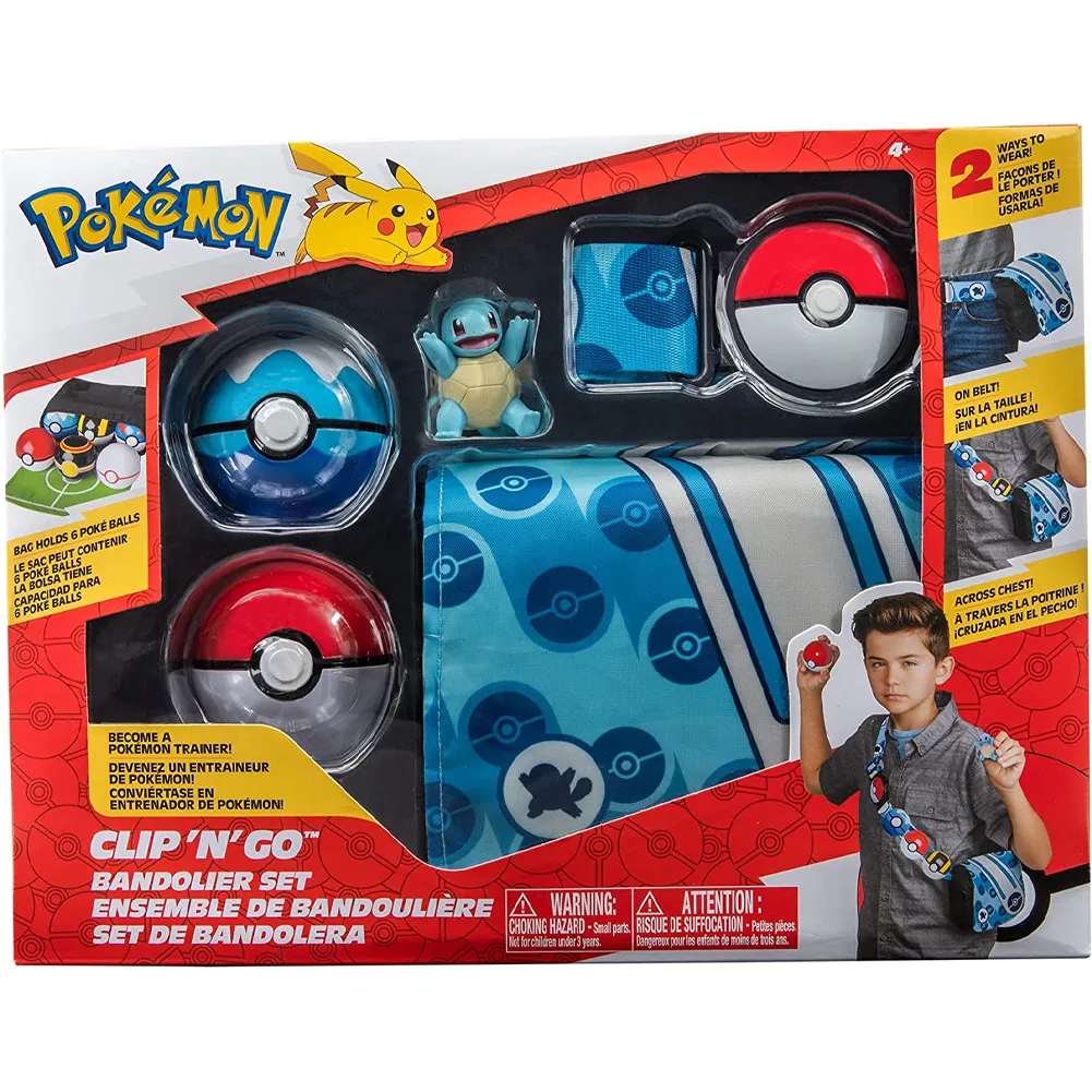 Pokemon Clip 'N' GO Sfera Pokeball con Squirtle Personaggio da 6,7 cm Idea Regalo