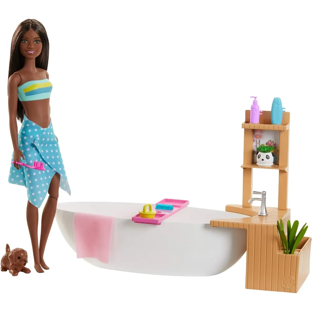 Barbie Wellness Playset Vasca da Bagno con Bambola Afroamericana Idea Regalo