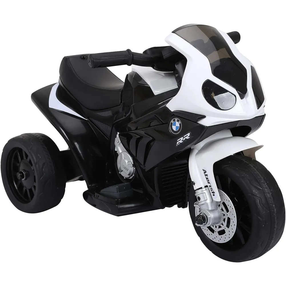 Moto Elettrica per Bambini BMW Motocicletta Gioco Luci e Suoni Nero Idea Regalo