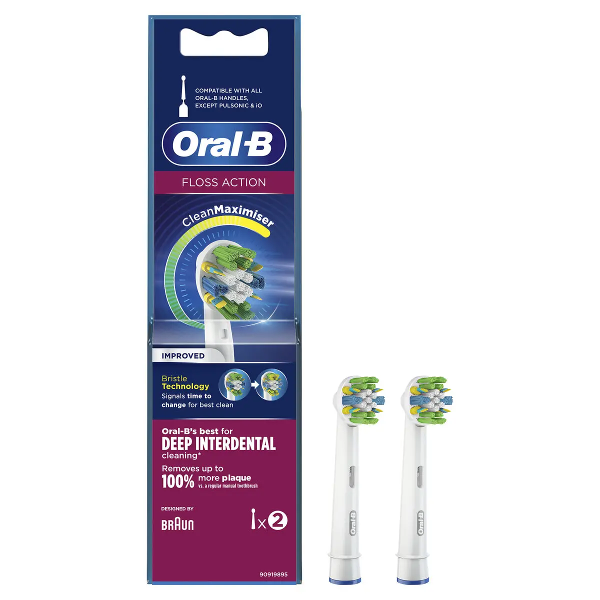 Testina di Ricambio Oral-B Floss Action Bianco 2 Unità