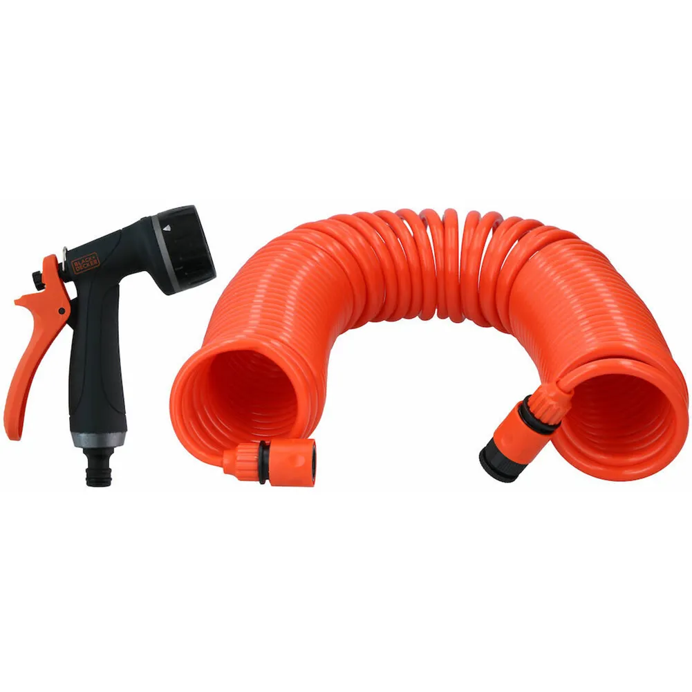 BLACK+DECKER Tubo a Spirale per Irrigazione Giardino Raccordi 1/2 Lunghezza 15m