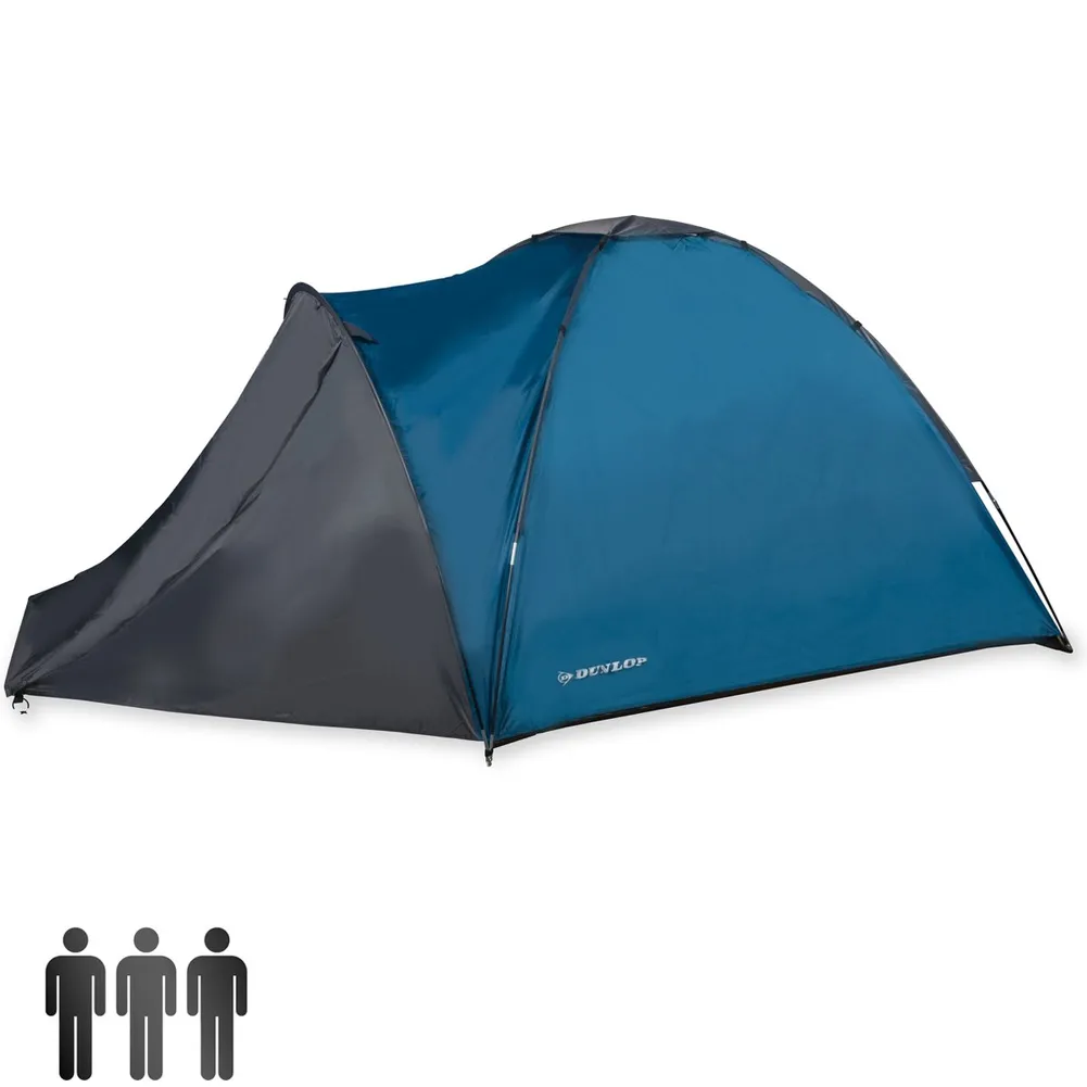 Tenda da Campeggio 3 Persone Cupola Spiaggia Escursioni 210x220x130cm Dunlop