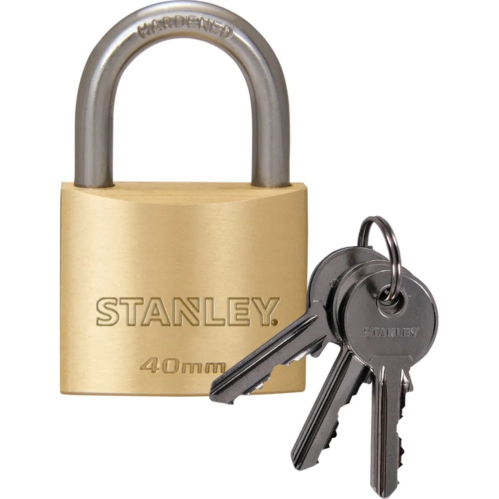 Stanley Lucchetto Arco Standard in Acciaio Cementato da 40 mm con 3 Chiavi