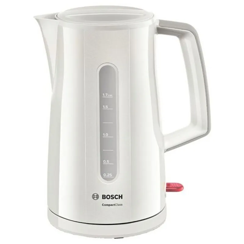 Bollitore BOSCH TWK3A011 1,7 L 2400W Bianco Grigio Acciaio inossidabile Plastica Plastica/Acciaio inossidabile 2400 W 600 W 500 