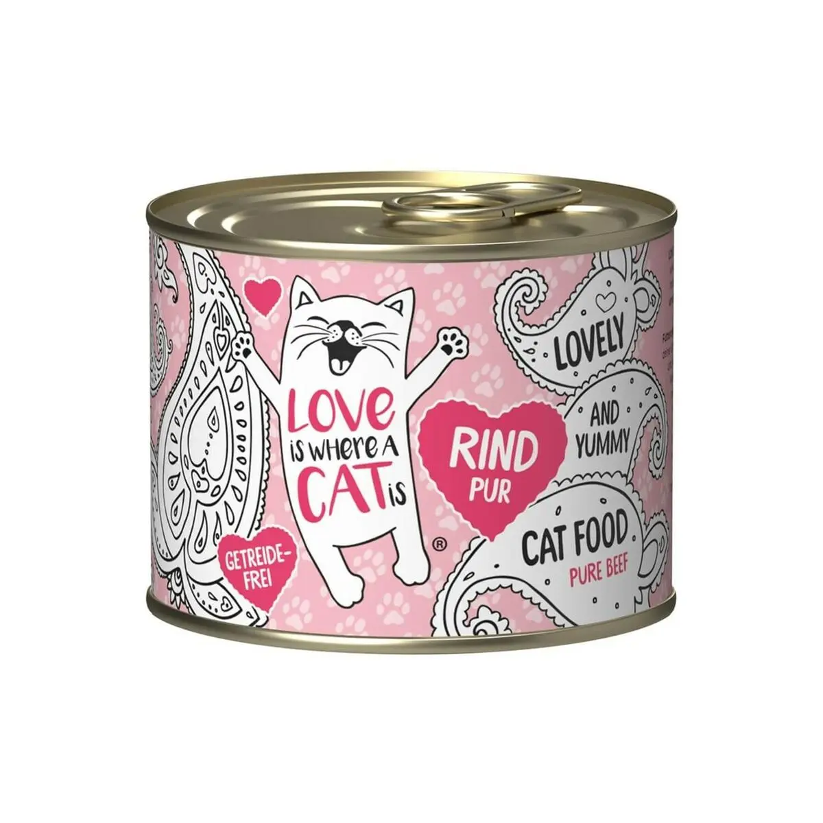 Cibo per gatti LOVE IS WHERE A CAT IS 2191240 Carne di manzo e vitello 200 g