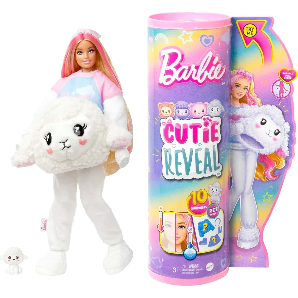 Barbie Cutie Reveal Serie Pigiamini Bambola con Costume da Agnellino 10 Sorprese