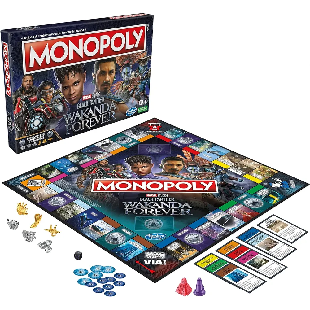 Monopoly Black Panther Wakanda Forever Gioco Da Tavolo Per Famiglie Idea Regalo