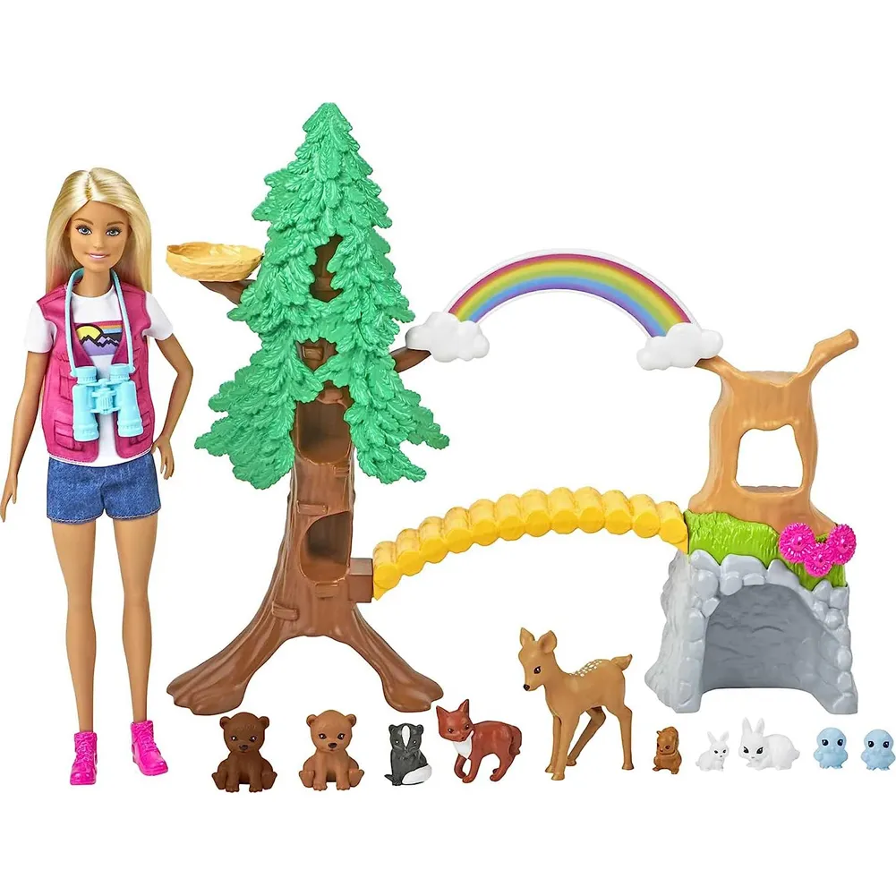 Barbie Playset Cacciaboschi con Bambola 10 Cuccioli e Accessori Idea Regalo