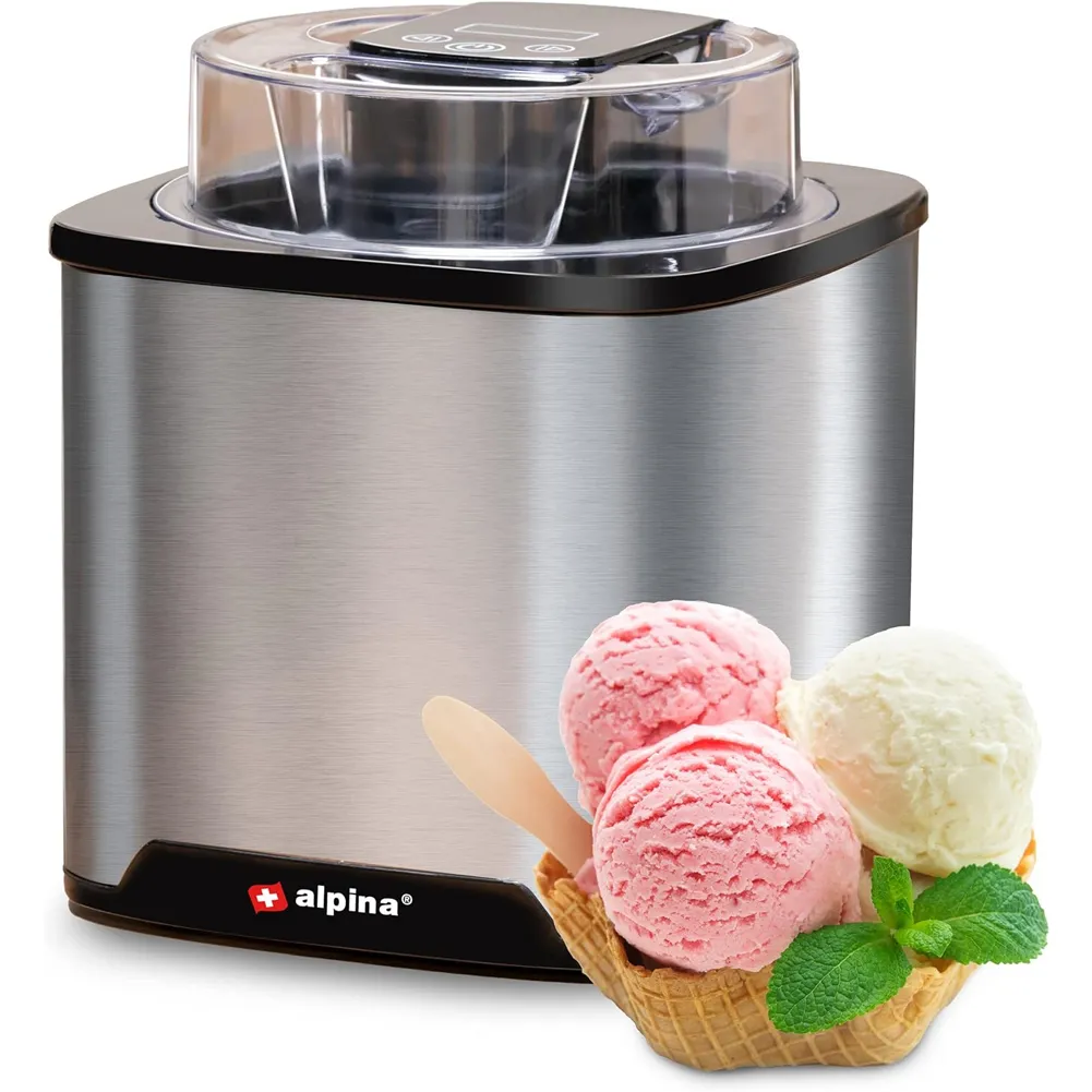 Macchina per il Gelato Gelatiera 2L 12 W in Acciaio Inox per Yougurt, Sorbetto