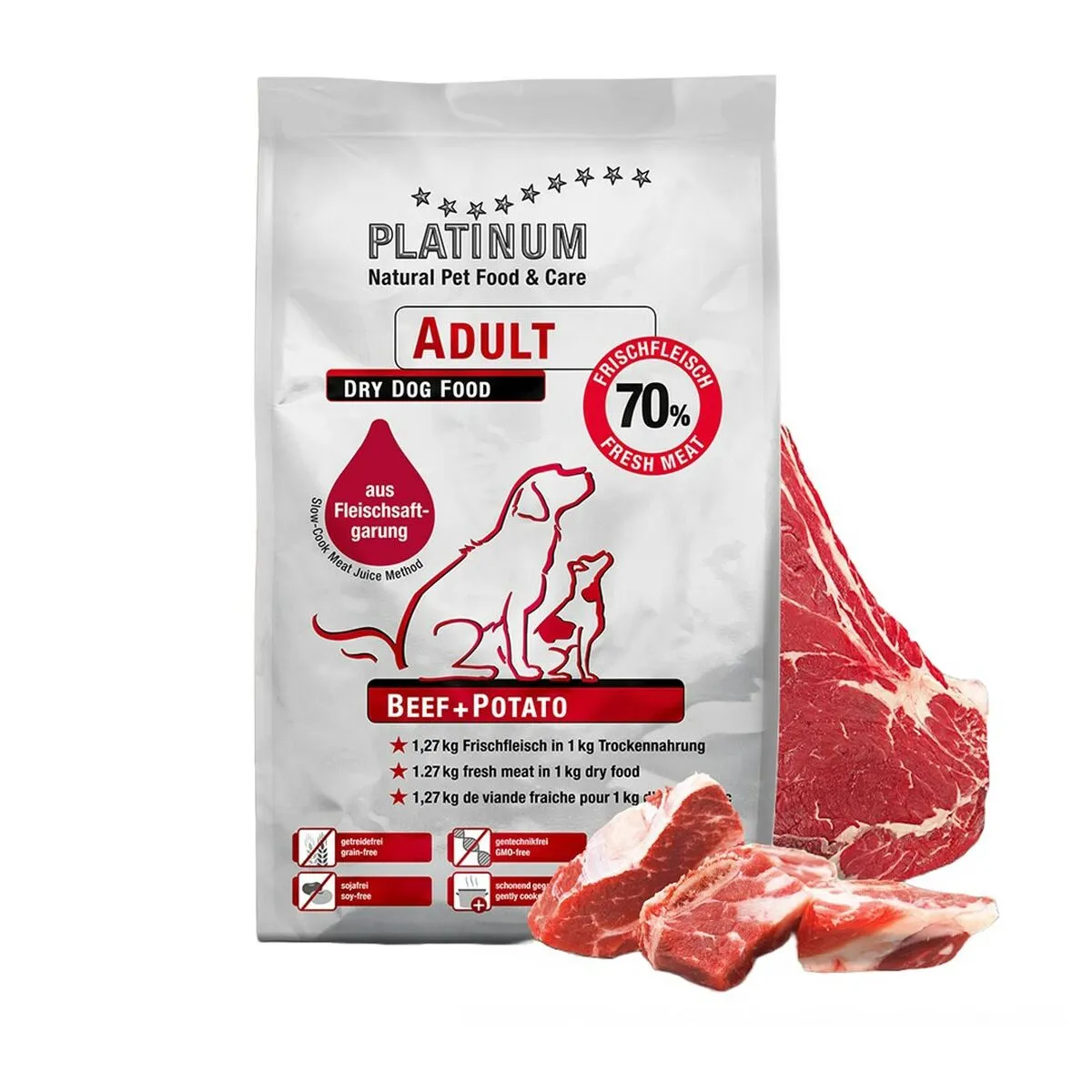 Io penso Platinum Adult Beef + Potato Adulto Carne di vitello 5 kg