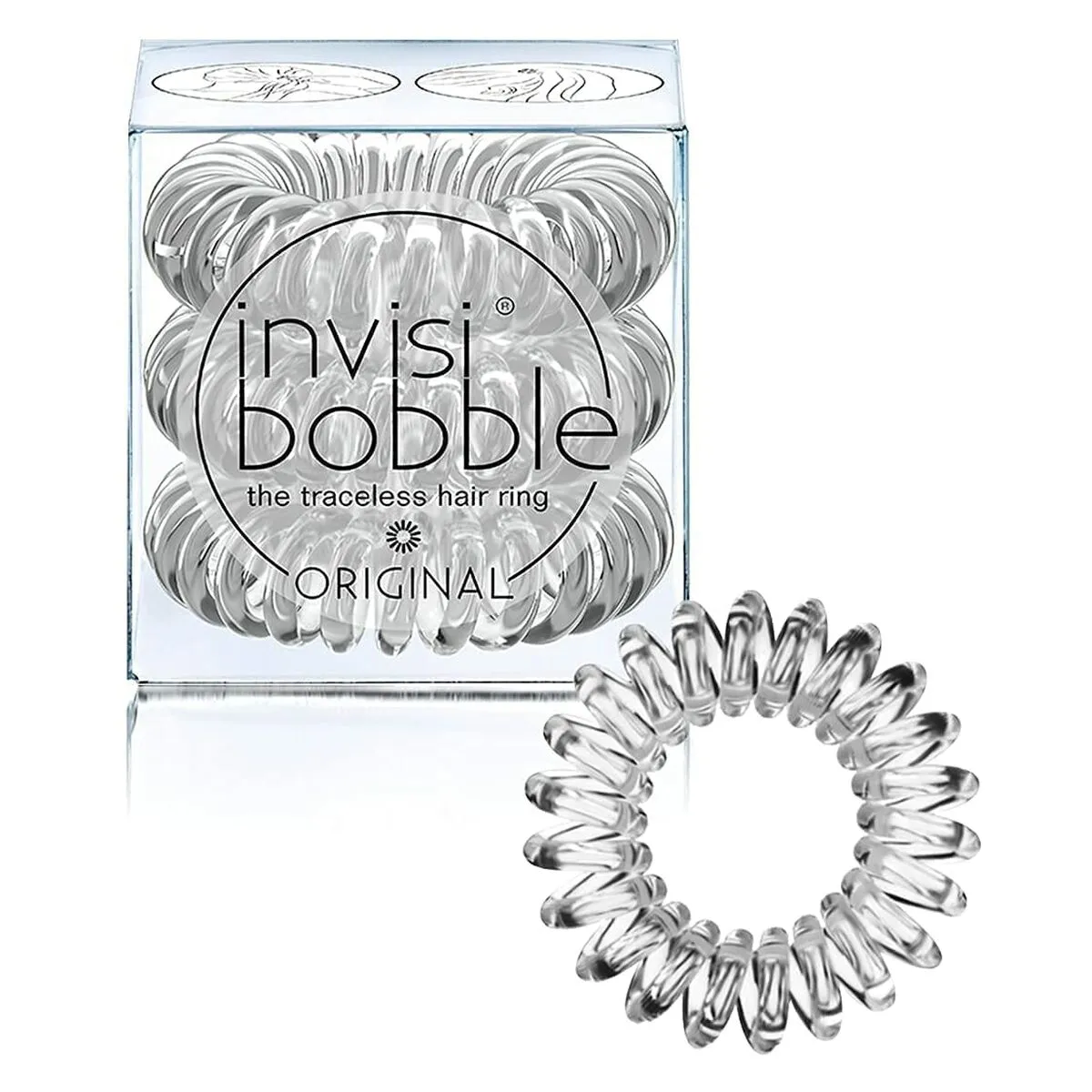 Elastici per Capelli Invisibobble Crystal Clear Trasparente (3 Unità)