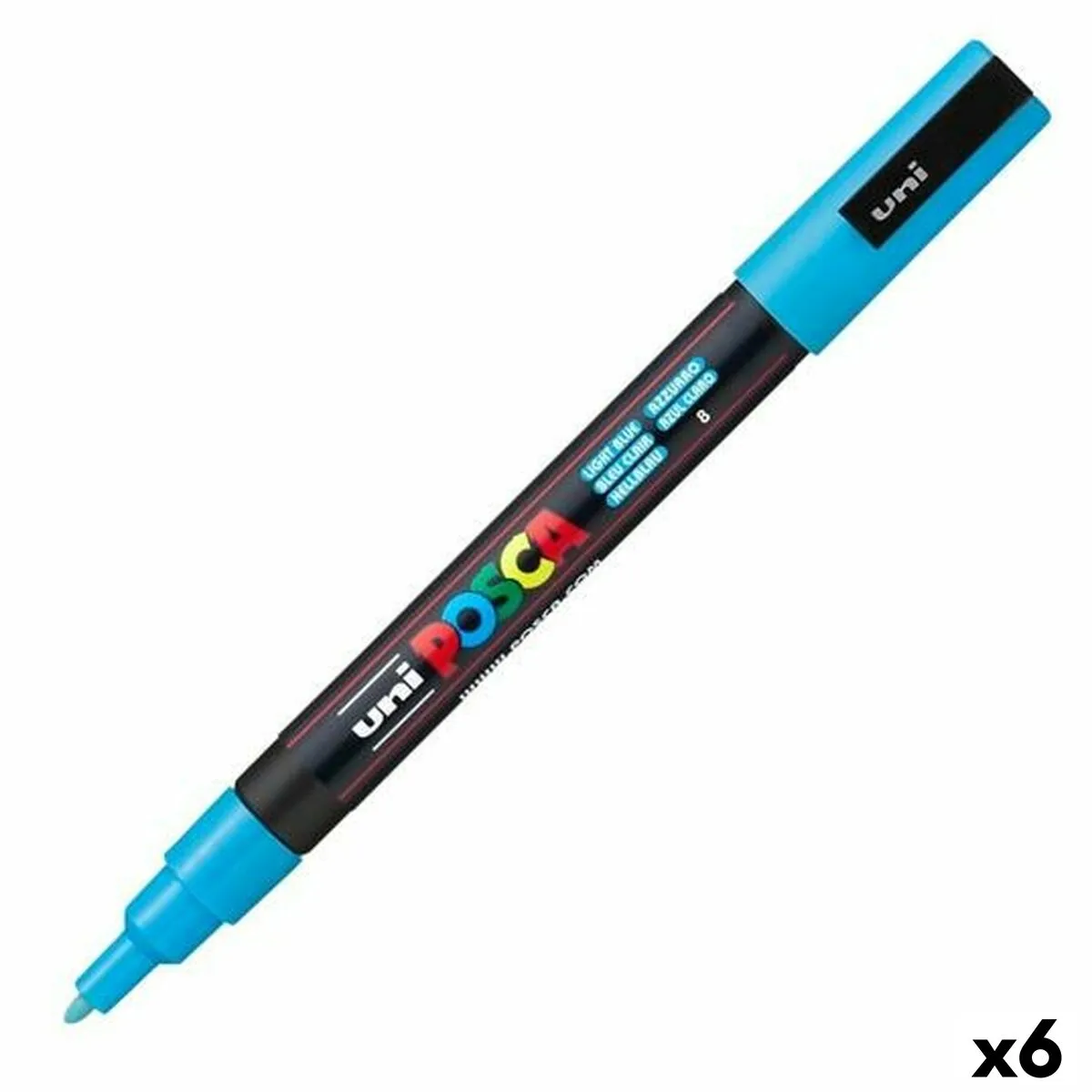 Pennarello POSCA PC-3M Azzurro Azzurro Chiaro (6 Unità)