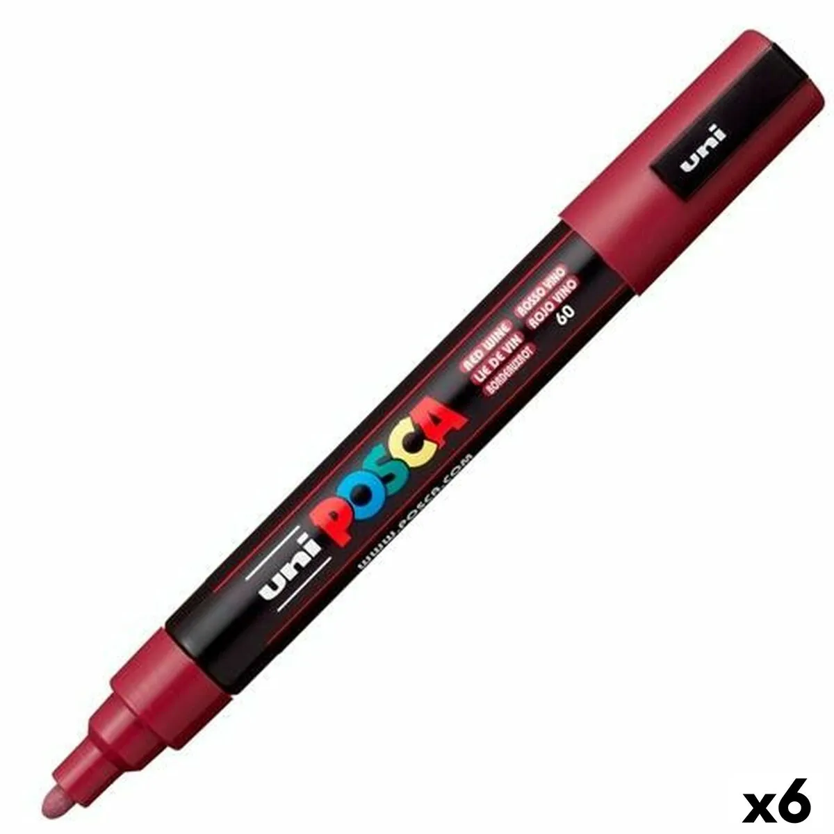 Pennarelli POSCA PC-5M Rosso Granato (6 Unità)