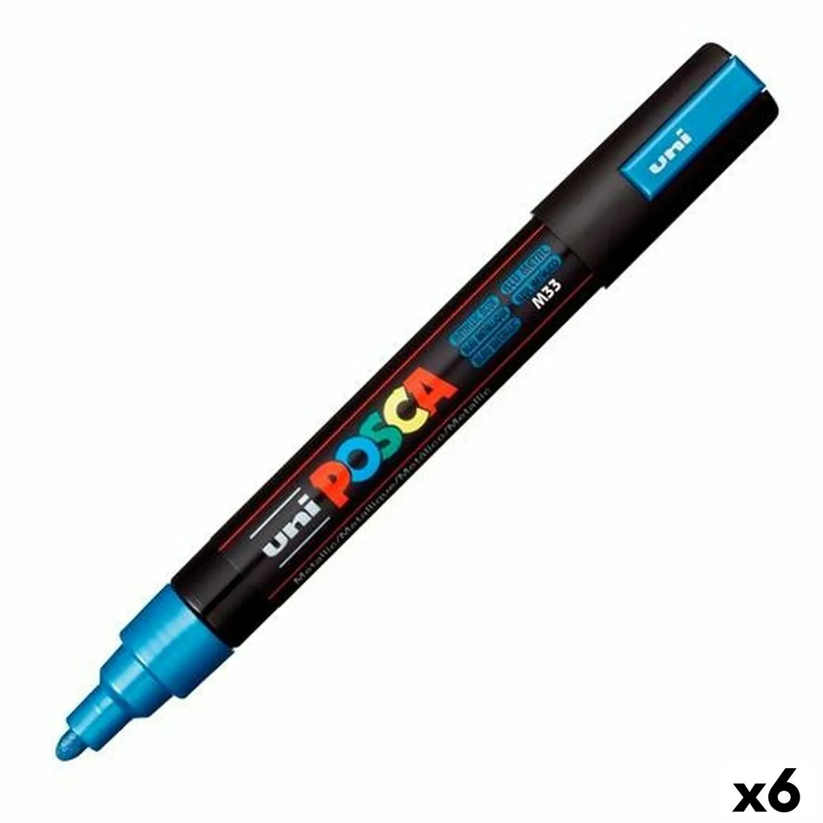 Pennarelli POSCA PC-5M Azzurro (6 Unità)