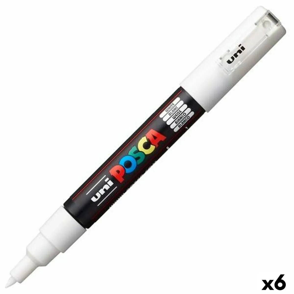 Pennarelli POSCA PC-1M Bianco Nero (6 Unità) (1 Unità)