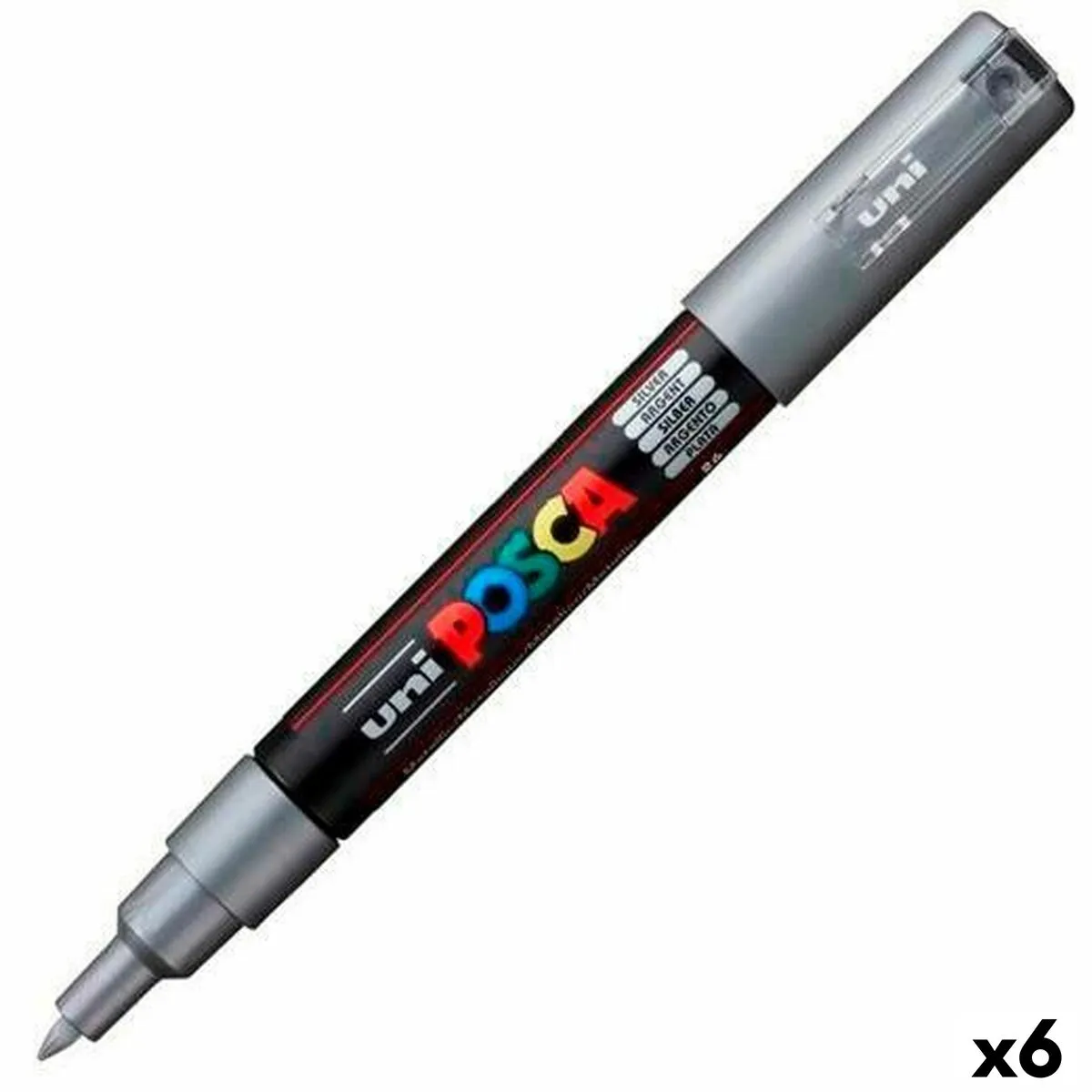 Pennarelli POSCA PC-1M Argentato (6 Unità)