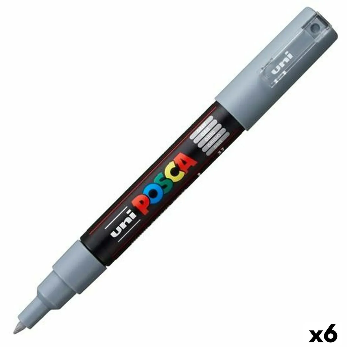 Pennarelli POSCA PC-1M Grigio (6 Unità)