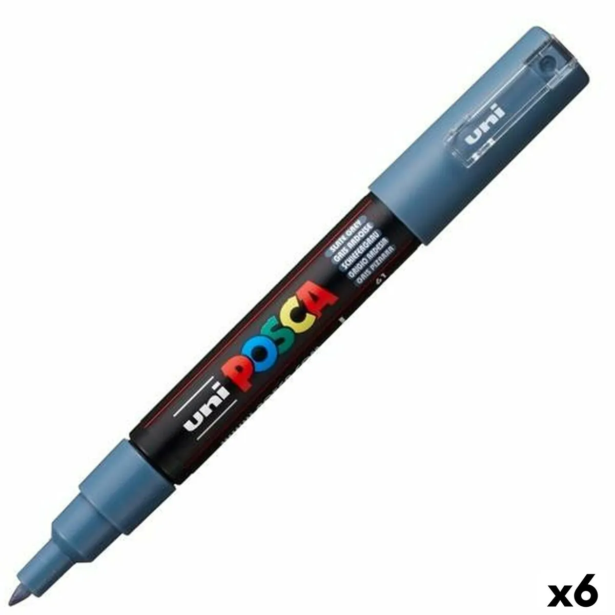 Pennarelli POSCA PC-1M Grigio scuro (6 Unità)