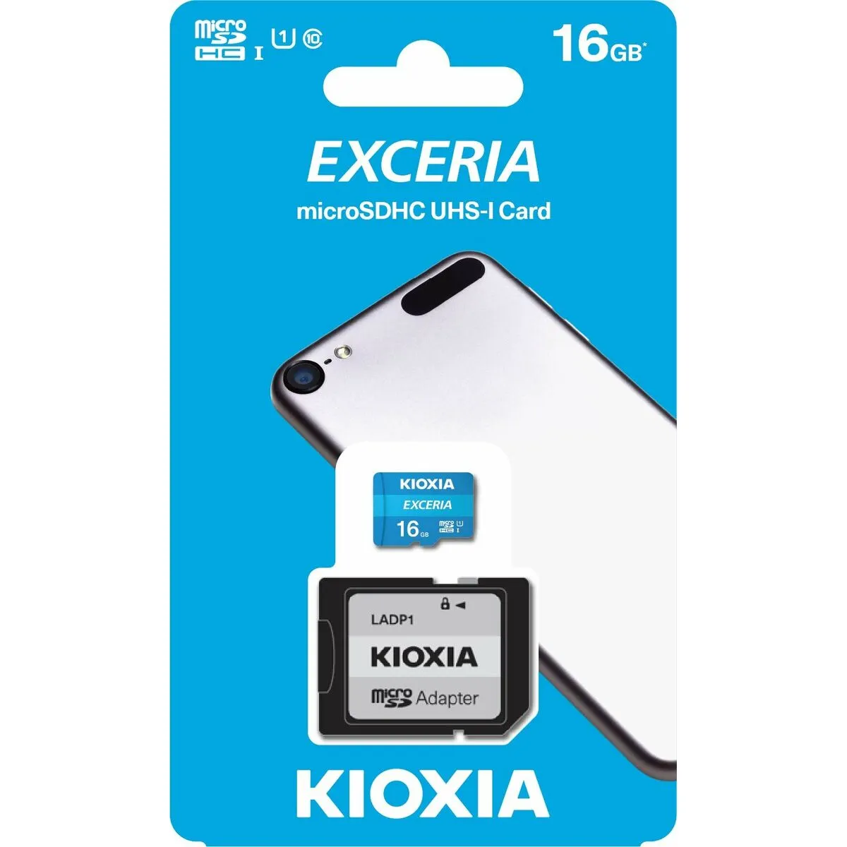 Scheda Di Memoria Micro SD con Adattatore Kioxia Exceria UHS-I Classe 10 Azzurro 16 GB