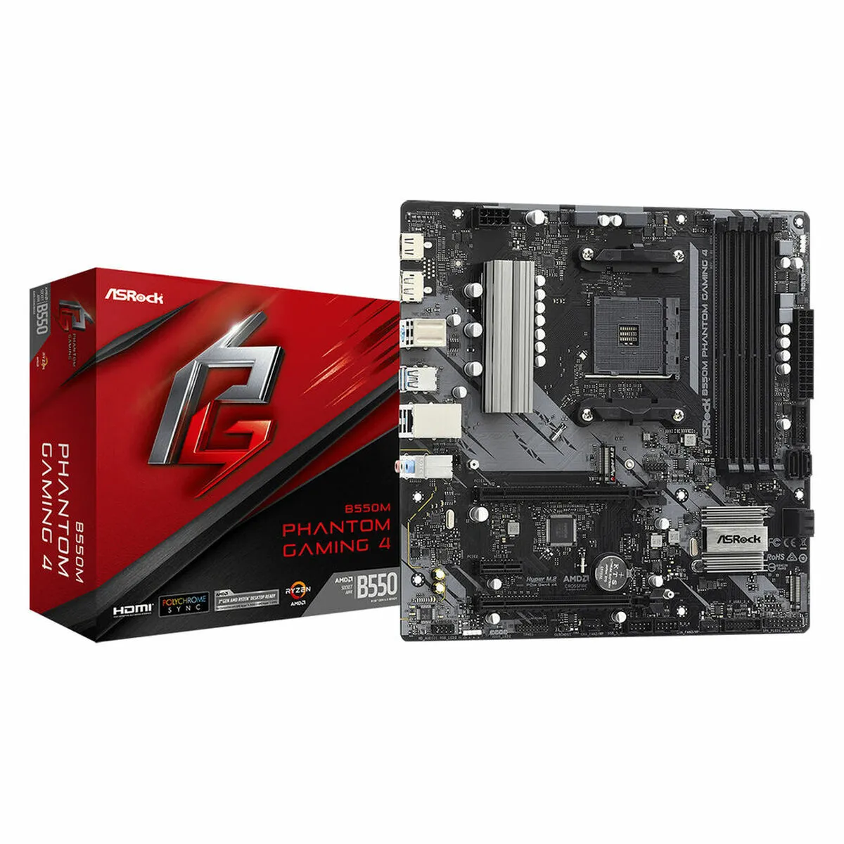 Scheda Madre ASRock B550M Phantom Gaming 4 AMD B550 AMD AMD AM4