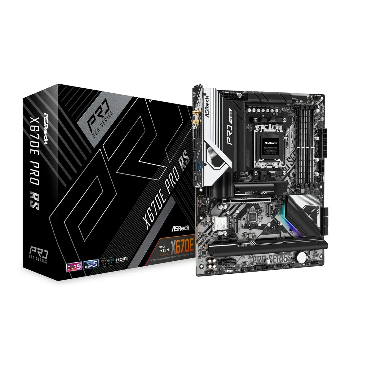 Scheda Madre ASRock X670E Pro RS Intel Wi-Fi 6 AMD AMD X670 AMD AM5