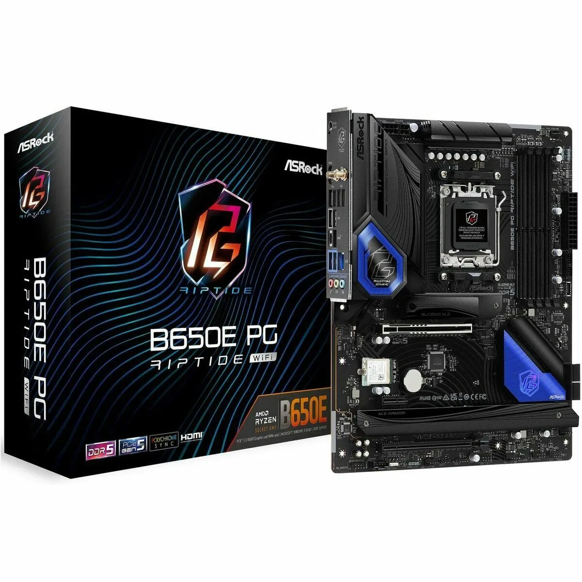 Scheda Madre ASRock B650E PG Riptide WiFi Intel Wi-Fi 6 AMD AMD B650 AMD AM5