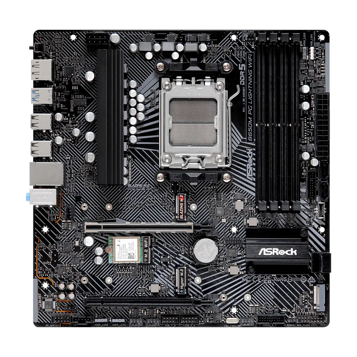 Scheda Madre ASRock B650M PG LIGHTNING WIFI AMD AM5 AMD AMD B650