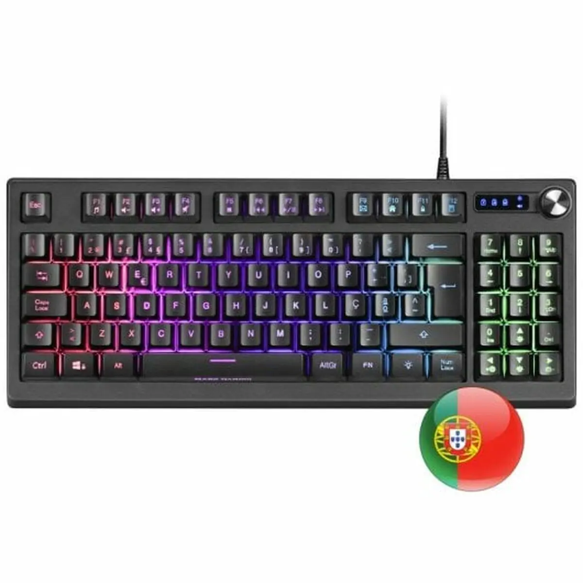 Tastiera per Giochi Mars Gaming MKREVO LED RGB Nero