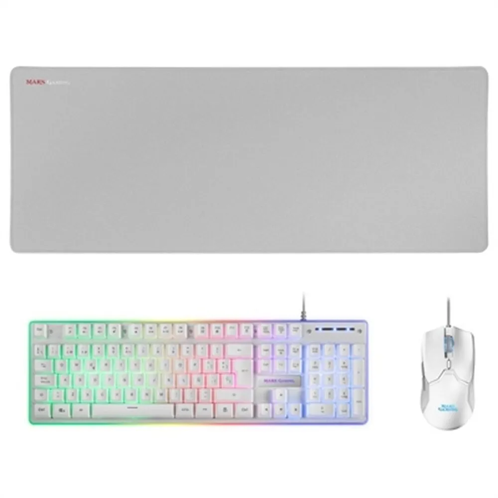 Game pack Mars Gaming MCPXWES LED RGB Bianco Qwerty in Spagnolo