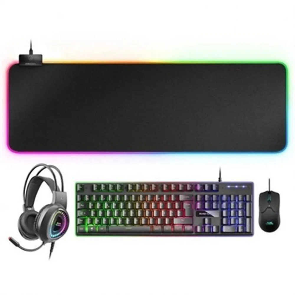 Tastiera e Mouse Gaming Mars Gaming MCPEXFR QWERTY Nero Francese