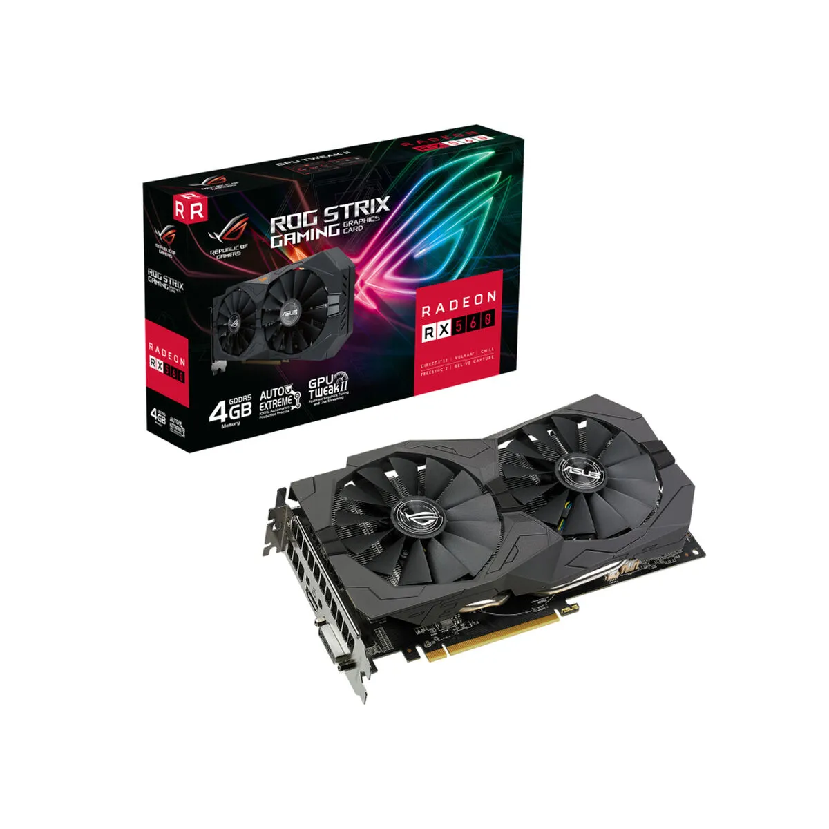 Scheda Grafica Asus ROG-STRIX-RX560-4G-V2-GAMING 4 GB GDDR5 4 GB RAM GDDR5