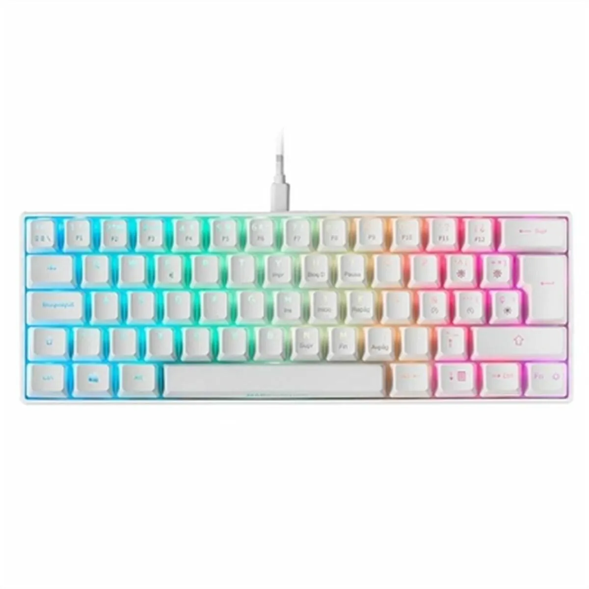 Tastiera Mars Gaming MKMINIWBES Qwerty in Spagnolo RGB Bianco