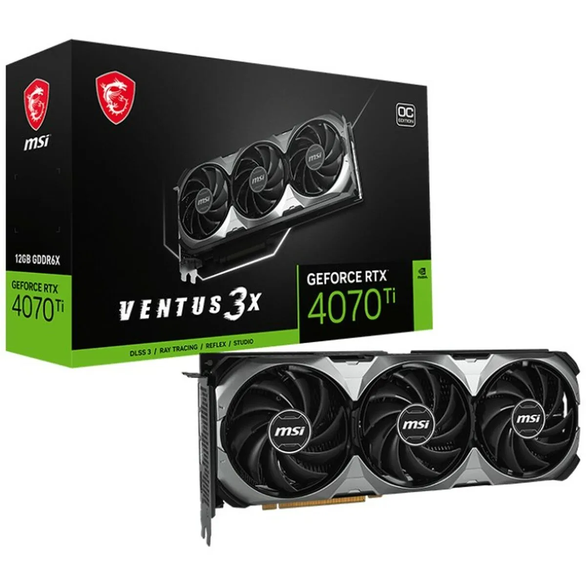 Scheda Grafica MSI GeForce RTX 4070 Ti VENTUS 3X E1 OC GeForce RTX 4070 Ti GEFORCE RTX 4070 12 GB RAM 12 GB