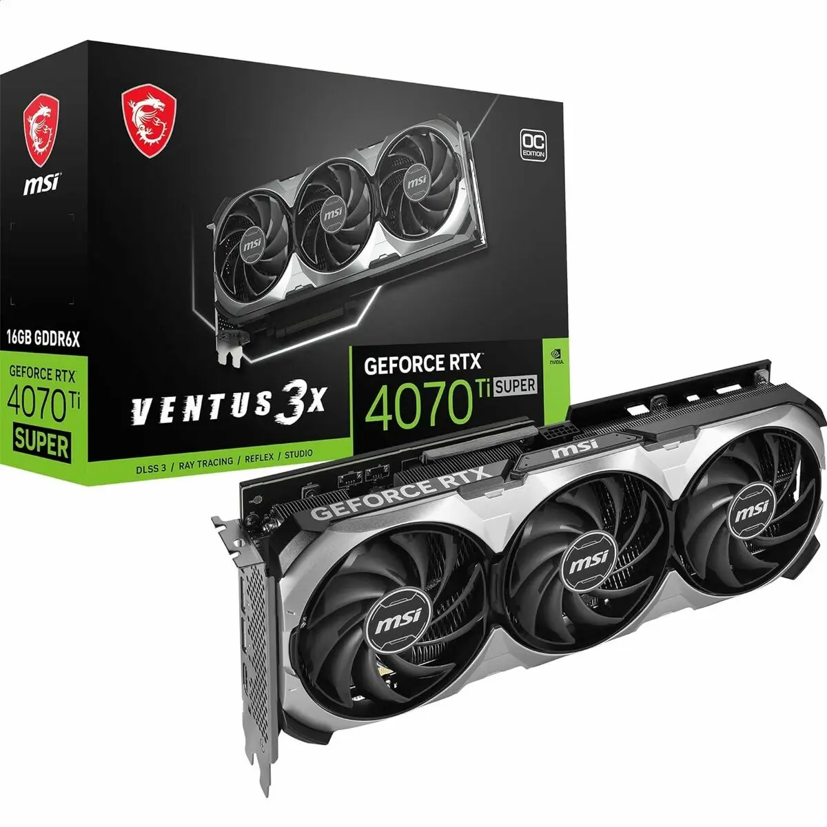 Scheda Grafica MSI SUPER 16G VENTUS 3X OC GeForce RTX 4070 Ti GEFORCE RTX 4070 TI SUPER 16 GB GDDR6 GDDR6X NVIDIA GEFORCE RTX 40