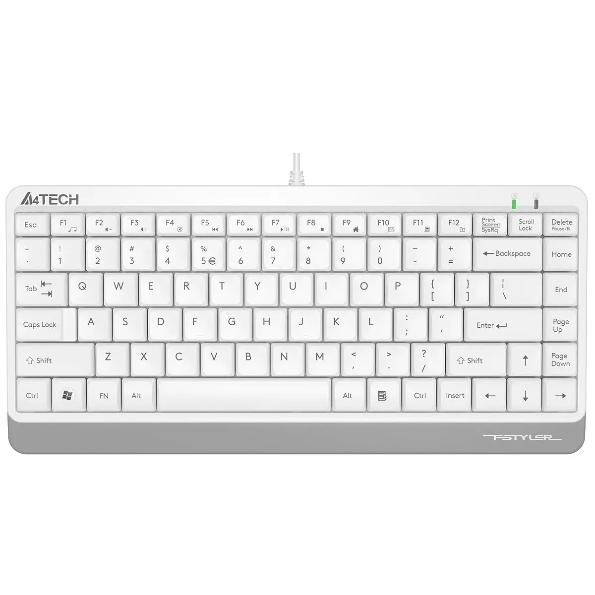 Tastiera A4 Tech A4TKLA47119 QWERTY Bianco Inglese