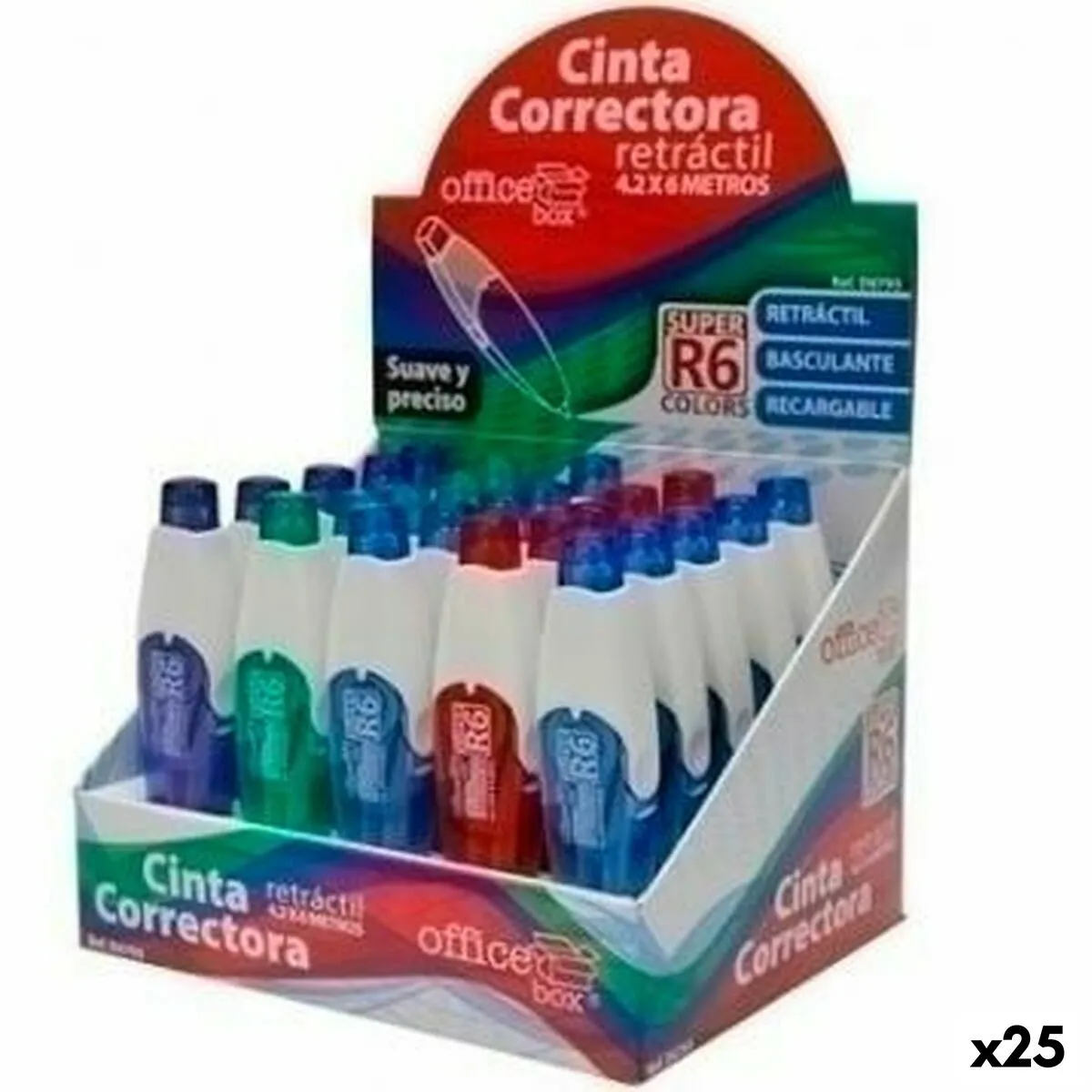 Correttore a Nastro Office Box 4,2 mm Multicolore (25 Unità)