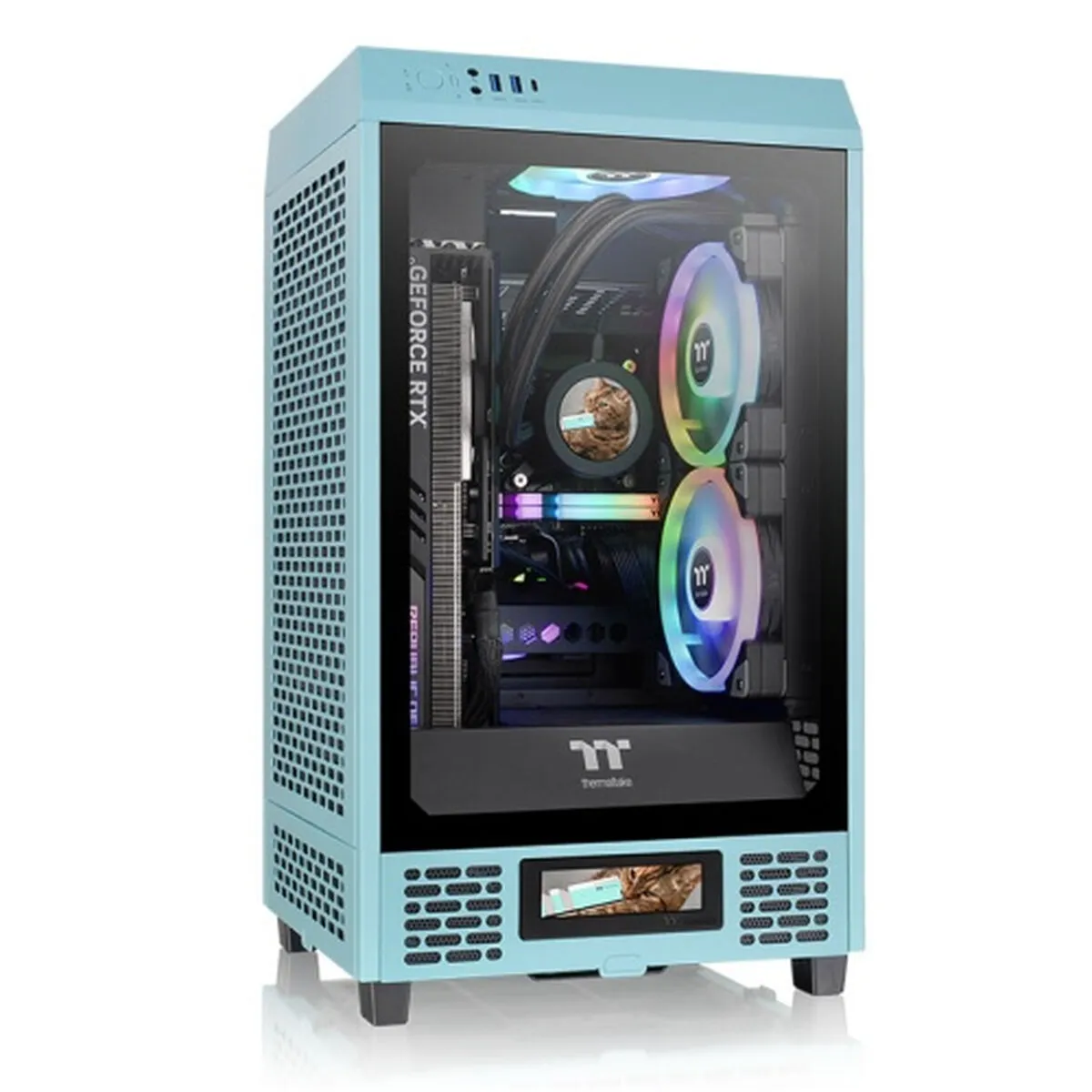 Case computer desktop ATX THERMALTAKE Tower 200 Turchese