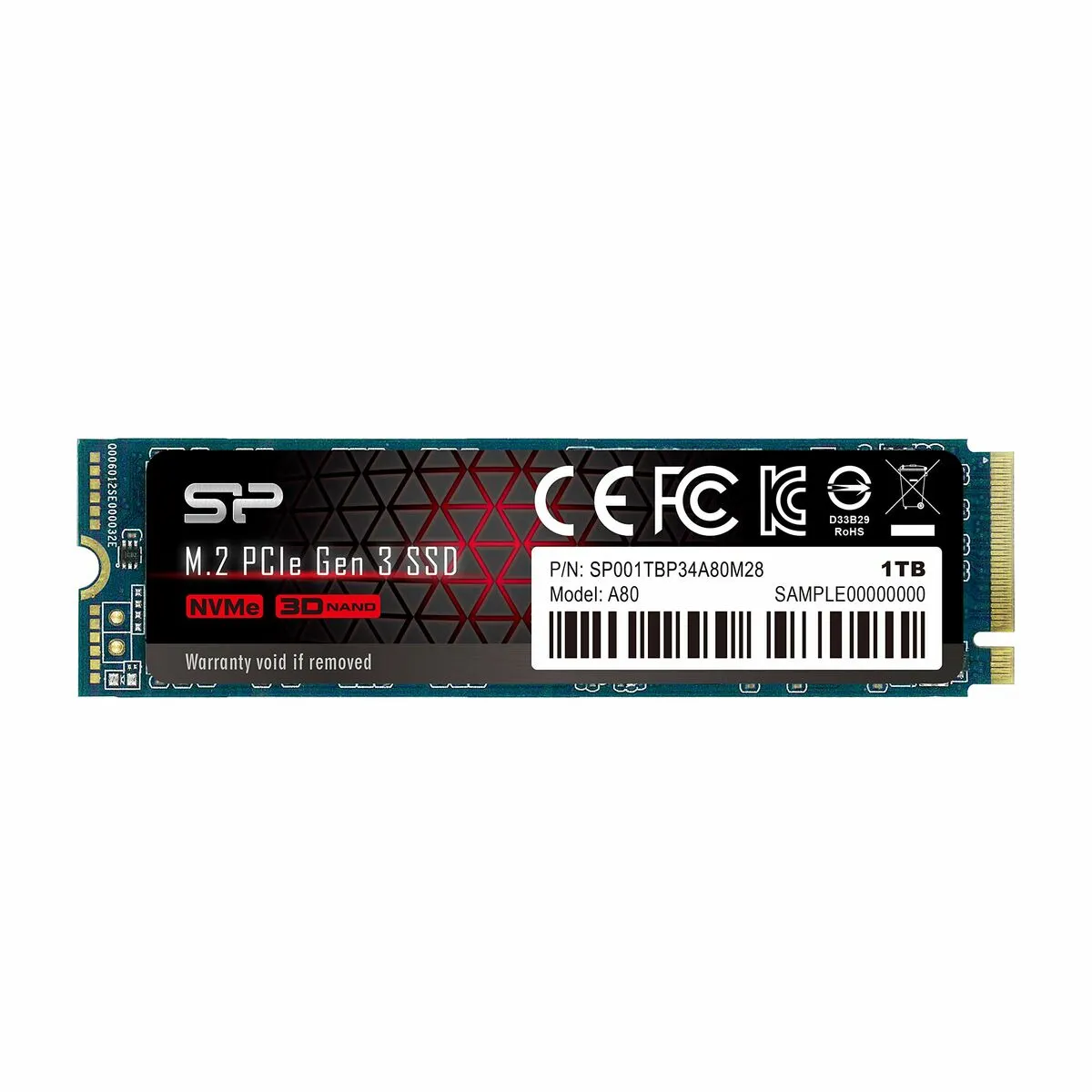 Hard Disk Silicon Power SP001TBP34A80M28 M.2 SSD 1 TB SSD