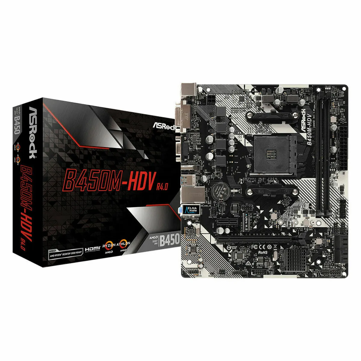 Scheda Madre ASRock B450M-HDV R4.0 AMD B450 AMD AMD AM4