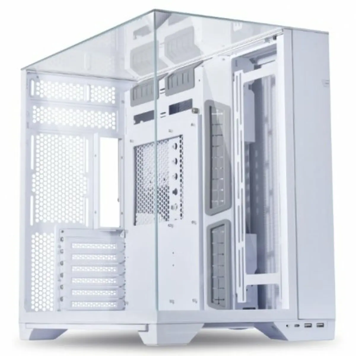 Case computer desktop ATX Lian-Li O11 VISION Bianco