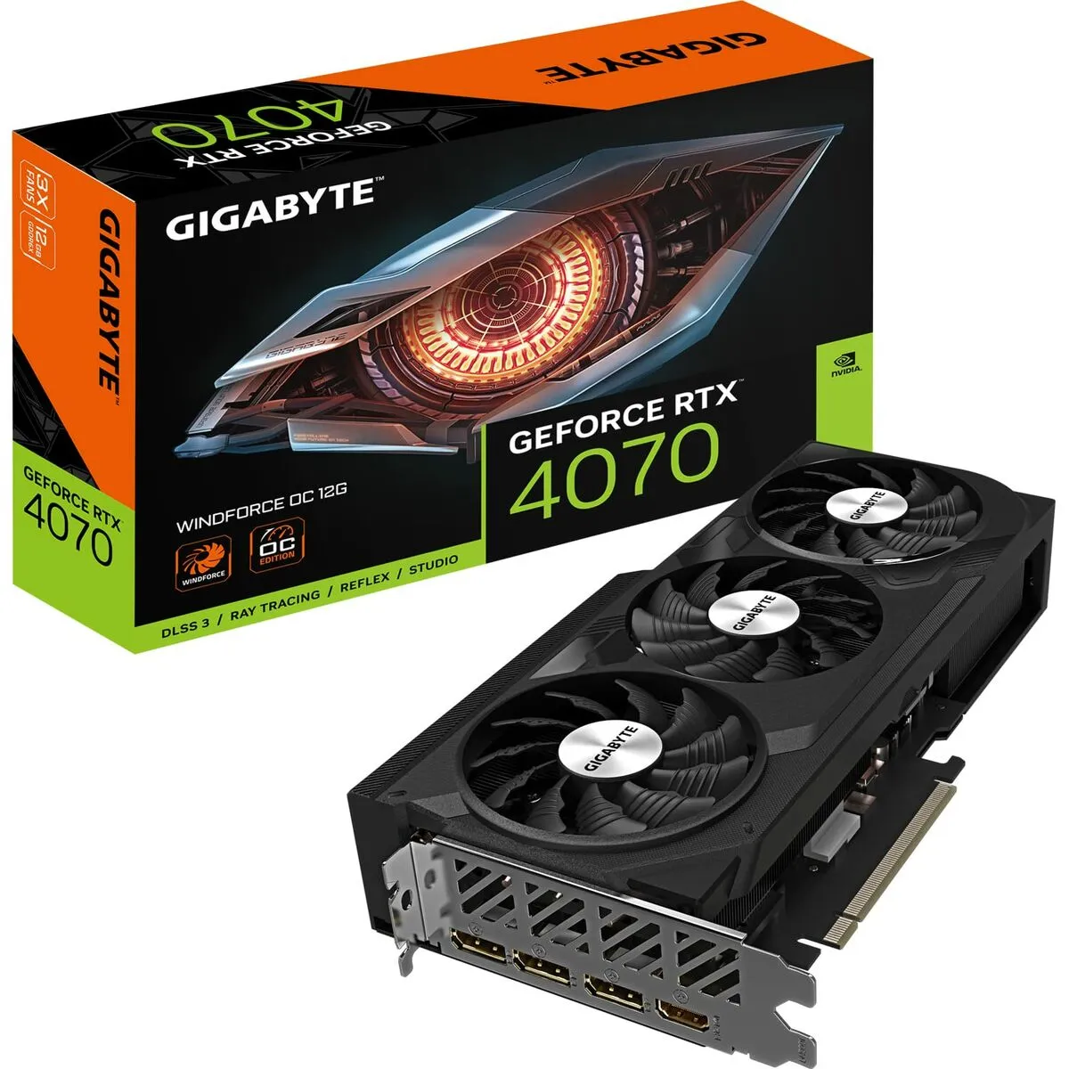 Scheda Grafica Gigabyte GV-N4070WF3OC-12GD 12 GB GDDR6X GEFORCE RTX 4070 12 GB RAM 12 GB GDDR6 GDDR6X