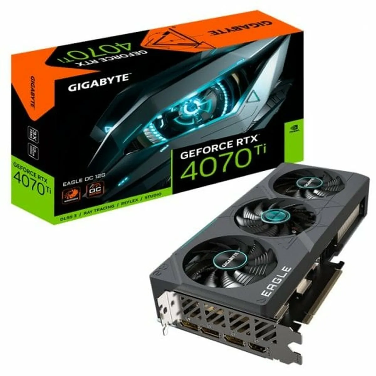 Scheda Grafica Gigabyte GV-N407TEAGLE OC-12GD 2.0 12 GB GDDR6 GeForce RTX 4070 Ti