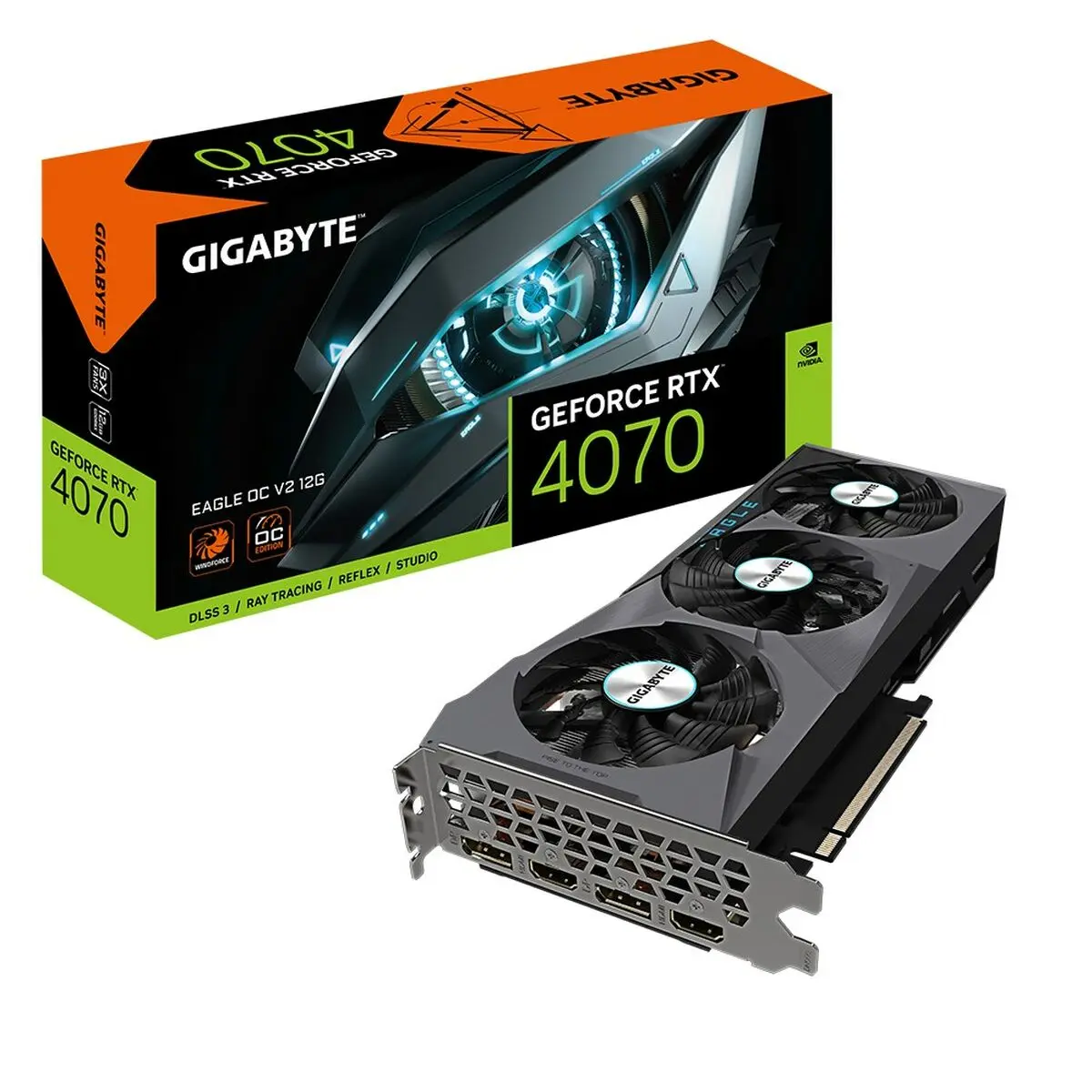 Scheda Grafica Gigabyte GV-N4070EAGLE OCV2-12GD GEFORCE RTX 4070 GDDR6X 12 GB