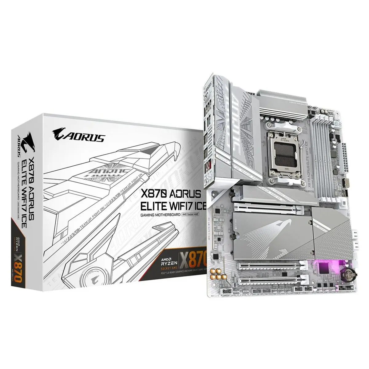 Scheda Madre Gigabyte X870 AORUS ELITE WF7 ICE AMD AM5 AMD X870