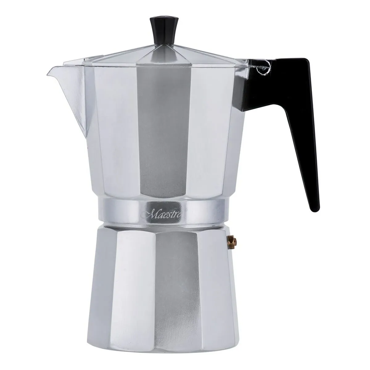 Cafettiera Italiana Feel Maestro MR-1666-9 Nero Argentato Alluminio 450 ml 9 Tazze