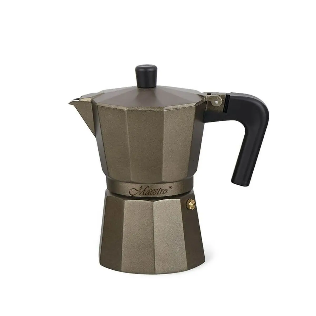 Cafettiera Italiana Feel Maestro MR-1666-6-BROWN Nero Bronce Alluminio 300 ml 6 Tazze