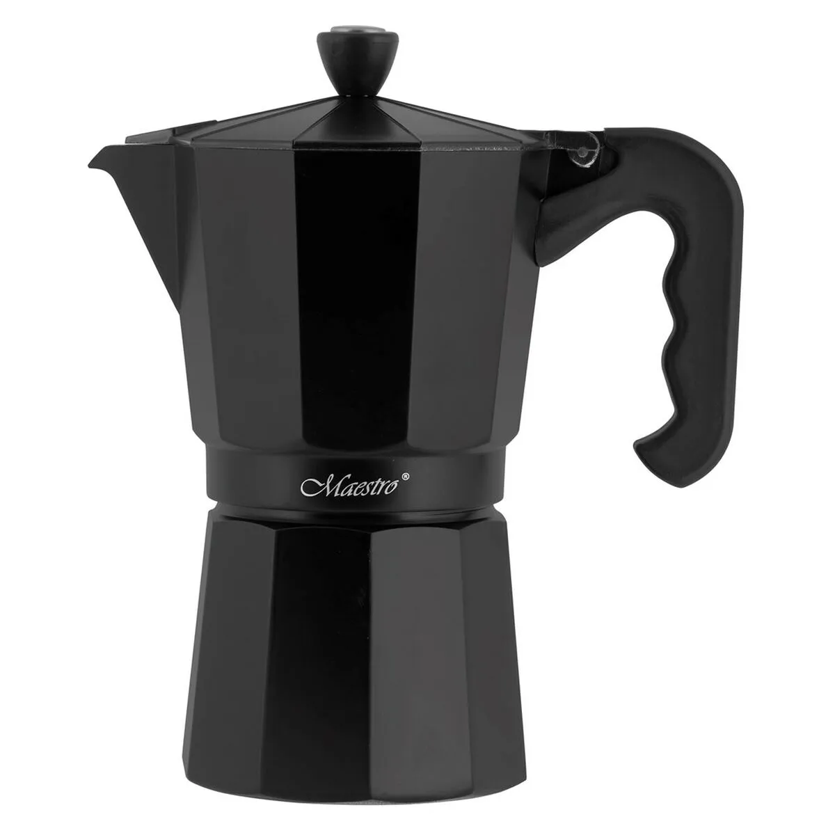 Cafettiera Italiana Feel Maestro MR-1666-9-BLACK Nero Alluminio 450 ml 9 Tazze