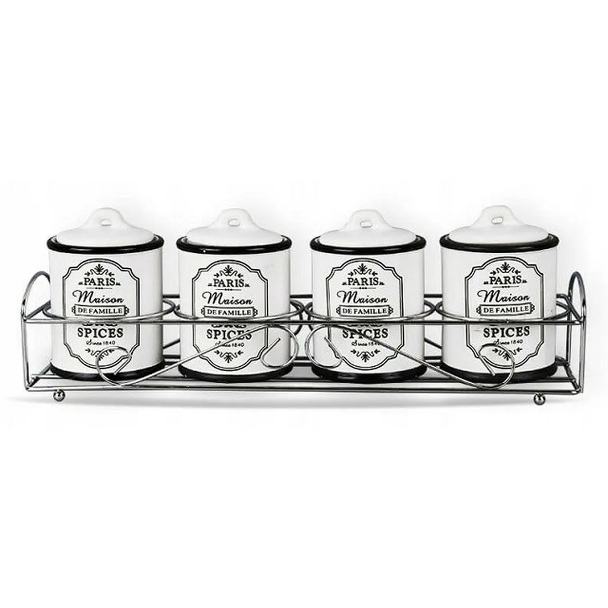 Set di 4 Barattoli Feel Maestro MR-20001-04CS Bianco Ceramica 0,2 L (5 Pezzi)